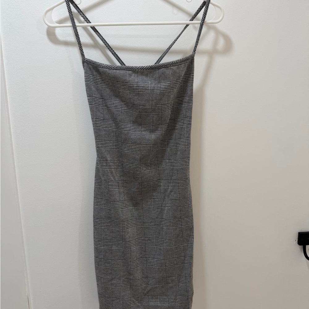 Windsor Gray Checkered Mini Dress